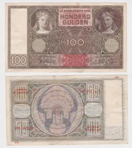 100 Gulden Banknote Niederlande 27.01.1942 Pick 51b (146321)