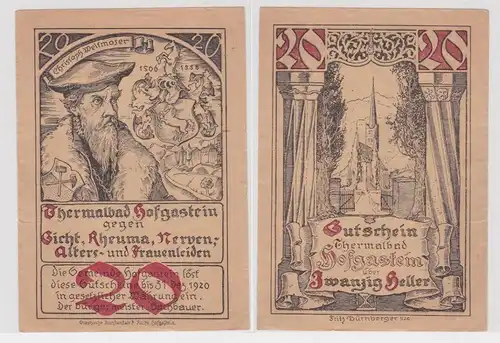 20 Heller Banknote Notgeld Gemeinde Hofgastein 1920 (146238)