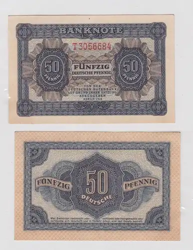 50 Pfennig Banknote DDR Deutsche Notenbank 1948 Ro.Nr.339 d UNC- (144968)