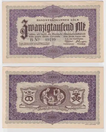 20000 Mark Banknote Handwerkskammer Köln 20.08.1923 (130870)
