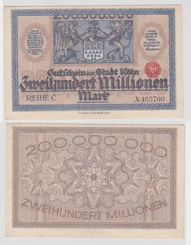 200 Millionen Mark Banknote Stadt Köln 14.09.1923 (131821)