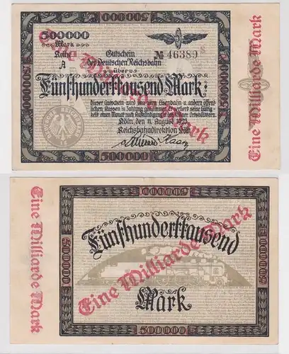 1 Milliarde Mark Banknote Reichsbahndirektion Köln 1923 (136749)