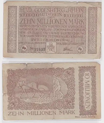 10 Millionen Mark Banknote Stadt Bad Godesberg 16.8.1923 (136227)