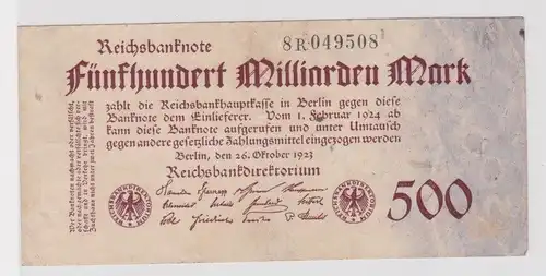500 Milliarden Mark Inflation Banknote 26.10.1923 Ro.124 d (130106)