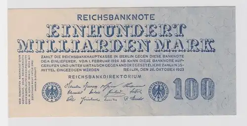 100 Milliarden Mark Banknote Inflation Berlin 26.10.1923 Ro 123 (132483)