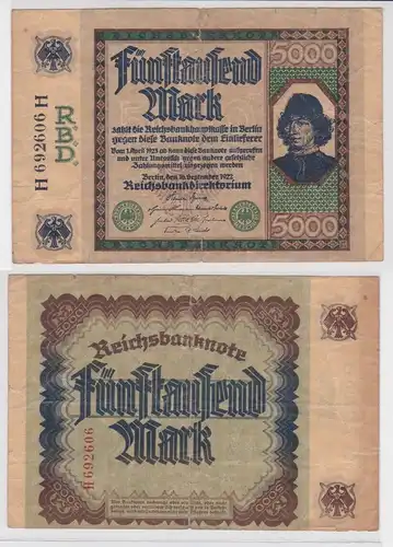 5000 Mark Banknote Berlin 16.September 1922 Rosenberg 76 (141109)