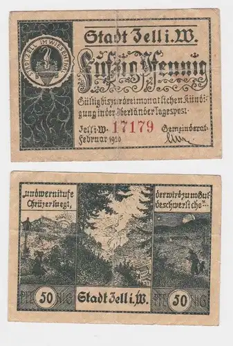 50 Pfennig Banknote Notgeld Stadt Zell i.W. Februar 1920 (134866)