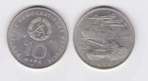 DDR Gedenk Münze 10 Mark 25 Jahre Nationale Volksarmee NVA 1981 (132634)