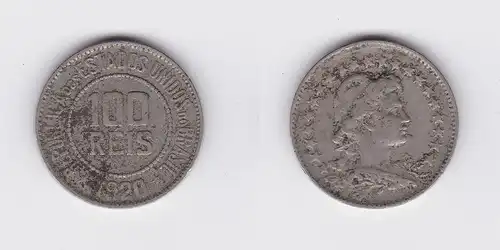 100 Reis Kupfer Nickel Münze Brasilien 1920 (117711)