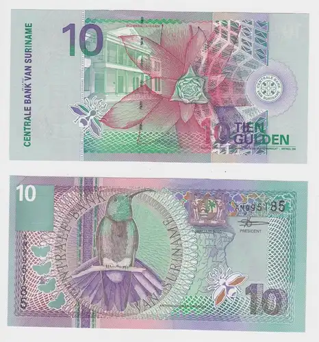 10 Gulden Banknote Suriname 2000 Pick 147 bankfrisch UNC (153302)