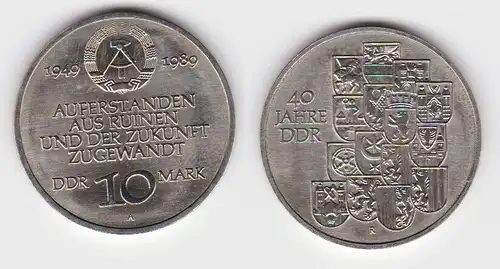 DDR Gedenk Münze 10 Mark 40.Jahre Kriegsende 1985 Stempelglanz (126680)