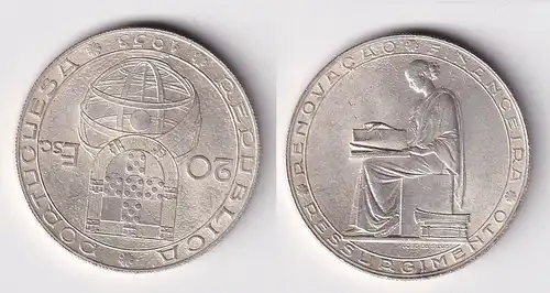 20 Escudos Silber Münze Portugal Finanzreform 1953 (163543)