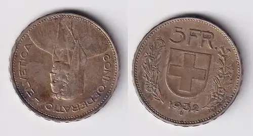 5 Franken Silber Münze Schweiz 1932 B (117113)