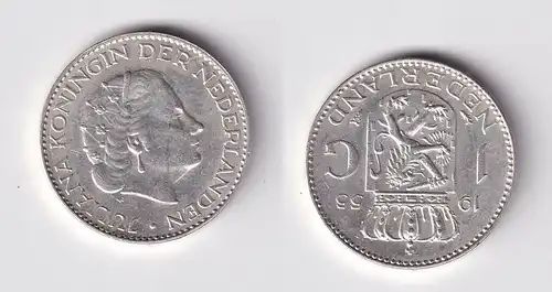 1 Gulden Silber Münze Niederlande 1955 f.vz (162884)