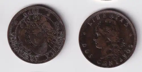 2 Centavos Kupfer Münze Argentinien 1890 ss (162644)
