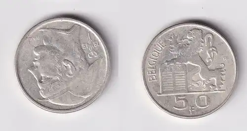 50 Franc Silber Münze Belgien 1949 ss (162628)