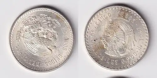 5 Pesos Silber Münze Mexiko 1947 vz (162955)