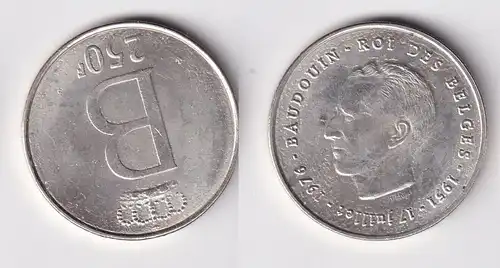 250 Francs Silber Münze Belgien Baudouin I. 1951-1993, 1976 (162545)