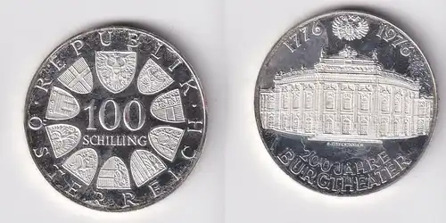 100 Schilling Silber Münze Österreich 1976 200 Jahre Burgtheater (162904)