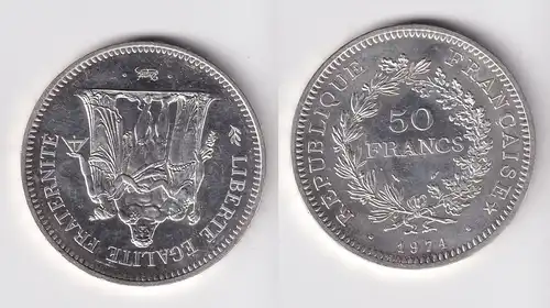 50 Franc Silber Münze Frankreich 1979 Stgl. (162893)
