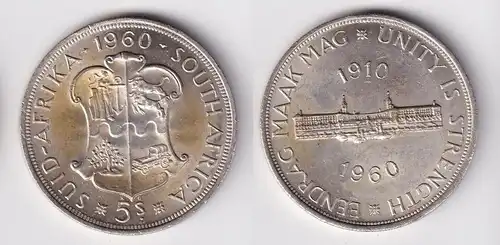 5 Schilling Silber Münze Südafrika 1960 50 Jahre Südafrik.Union (162310)