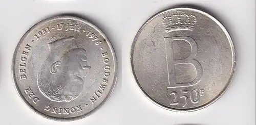 250 Francs Silber Münze Belgien Baudouin I. 1951-1993, 1976 (162903)