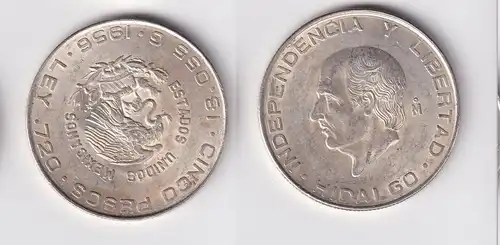 5 Pesos Silber Münze Mexiko Miguel Hidalgo 1956 (162885)