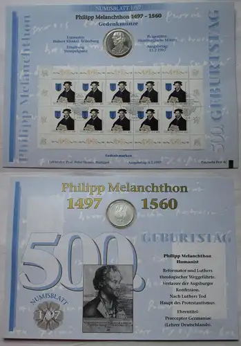 Numisblatt 1/97 10 Deutsche Mark Gedenkmünze 1997 Philipp Melanchthon (160493)