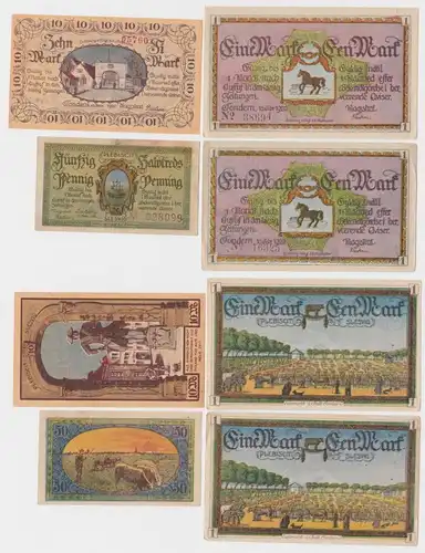 4 Banknoten Notgeld Stadt Tondern in Dänemark 1920 (160980)