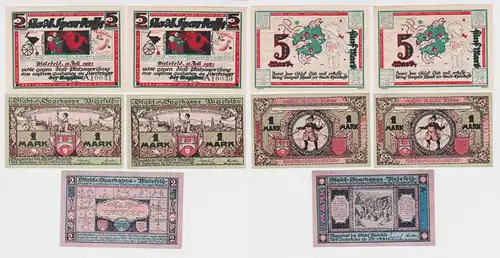 5 Banknoten 1 bis 5 Mark Stadt Bielefeld 1921 (162144)