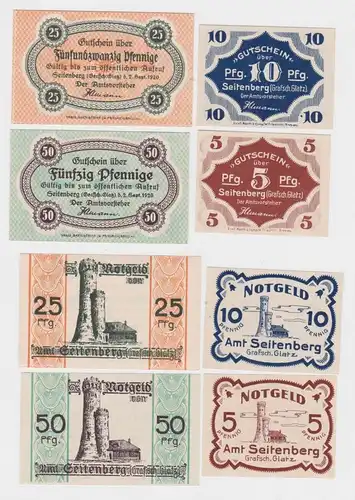 5,10,25 und 50 Pfennig Banknoten Notgeld Seitenberg Schlesien 1919/20 (160055)
