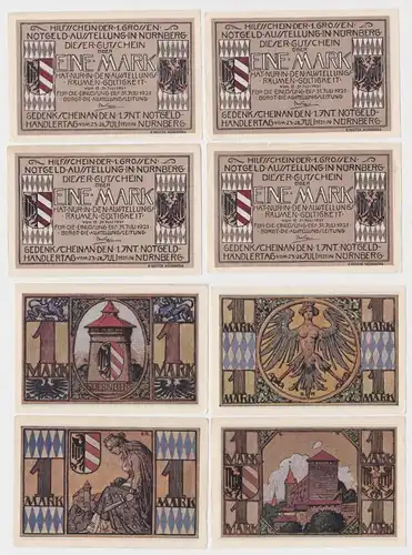 4 Banknoten Notgeld Notgeldausstellung in Nürnberg 1921 (163640)