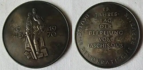versilberte DDR Medaille 25.Jahrestag der Befreiung vom Faschismus 1970 (108984)