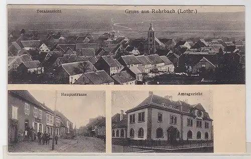 68201 Mehrbild Ak Gruß aus Rohrbach (Lothringen) Hauptstraße usw. 1912