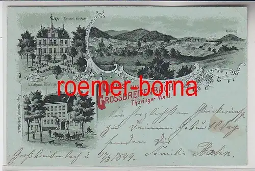 77811 Ak Gruss aus Grossbreitenbach Thüringer Wald Gasthaus Thür. Hof 1899