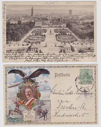 52995 DR Ganzsachen Postkarte PP27/C239/34 Karlsruhe i.B. 1913