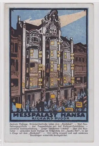 903854 Künstler Ak Leipzig Messpalast Hansa um 1920
