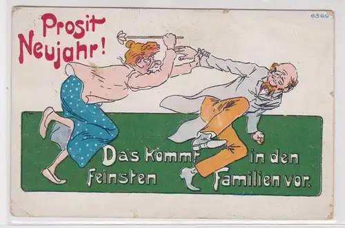 16268 Prosit Neujahr Humor Ak Das kommt in den feinsten Familien vor um 1910