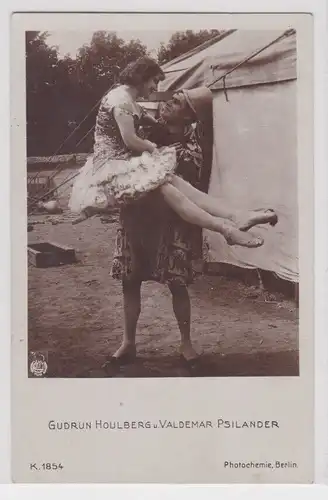 21536 Künstler AK Zirkus Gudrun Houlberg und Valdemar Psilander um 1910