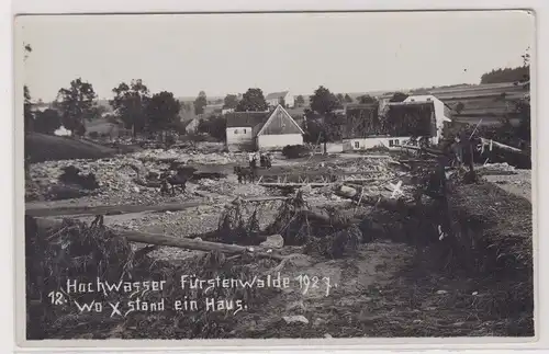 900649 Foto AK Fürstenwalde (Altenberg) Hochwasser 1927 weggespültes Haus