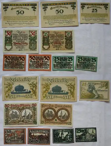9 Banknoten Notgeld Stadt Trebnitz in Schlesien 1918/1920 (162016)