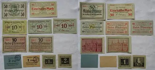 11 Banknoten Notgeld Stadt Waldenburg in Schlesien um 1918 (161394)