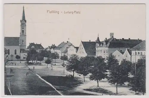 903274 Feldpost Ak Plattling Luwig Platz 1918
