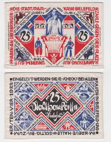 25 Mark Banknote Leinen Stadtsparkasse Bielefeld 15.Juli 1921 (144129)