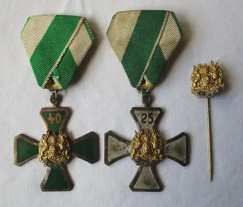 3x Abzeichen Sächsischer Militärvereins Bund S.M.V.B. für 25 + 40 Jahre (162833)