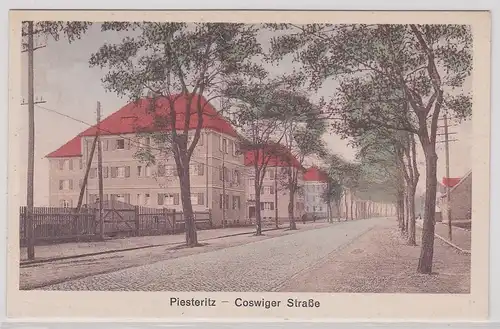 46240 Ak Piesteritz bei Wittenberg Coswiger Strasse um 1920