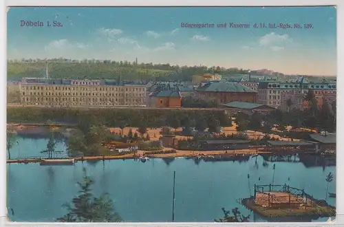902480 AK Döbeln - Bürgergarten und Kaserne d. 11. Infanterie-Regiments No. 139