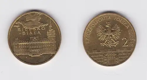 2 Zloty Messing Münze Polen Bielsko Biala 2008 (120167)