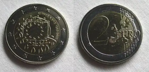 2 Euro Gedenkmünze Zypern 30 JAHRE EUROPAFLAGGE 2015 Stgl. (158192)