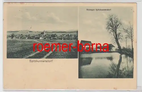 77801 Mehrbild Ak Spitzkunnersdorf Totale und Rittergut um 1920